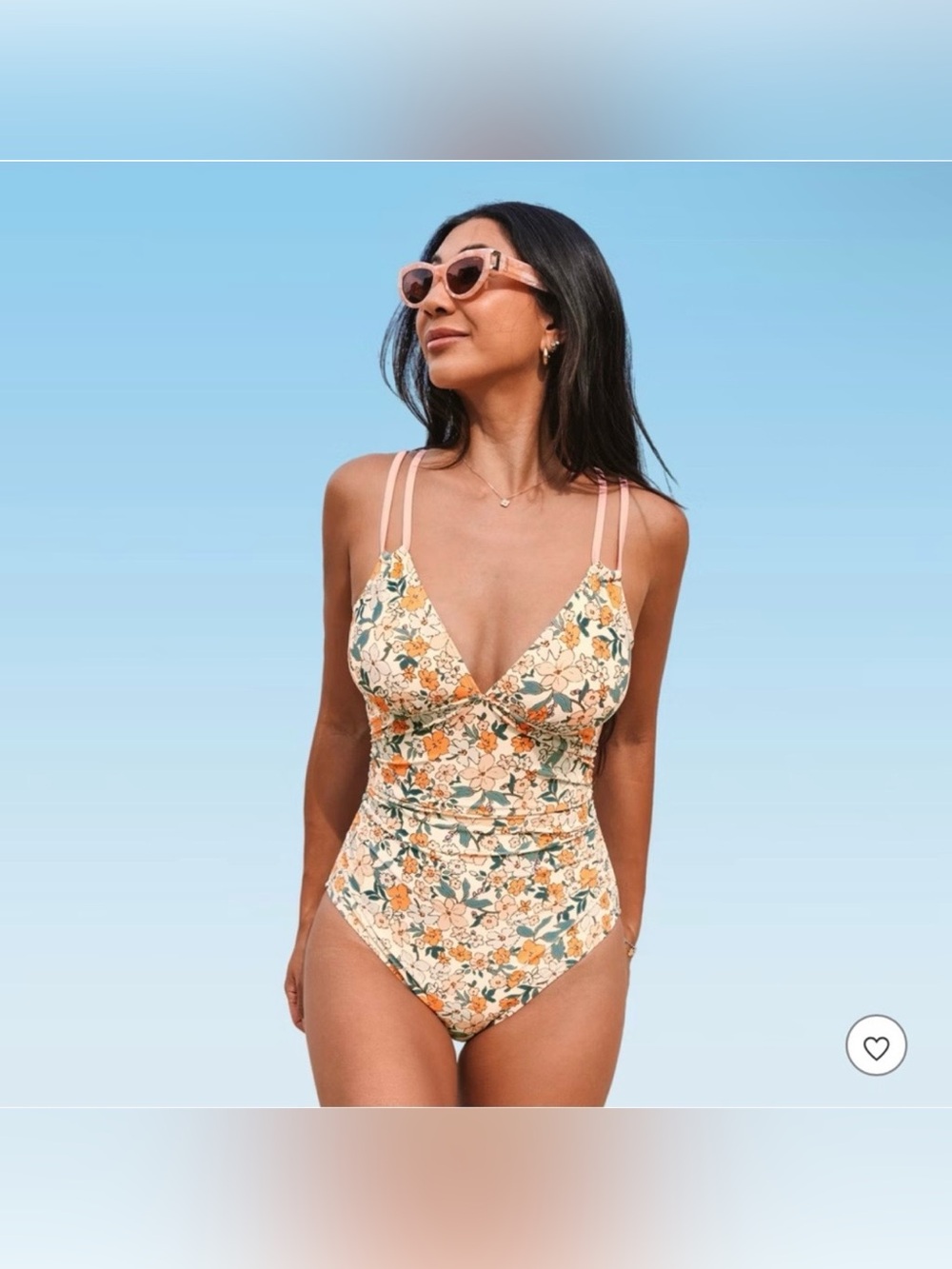 Cupshe Beige Floral One Piece